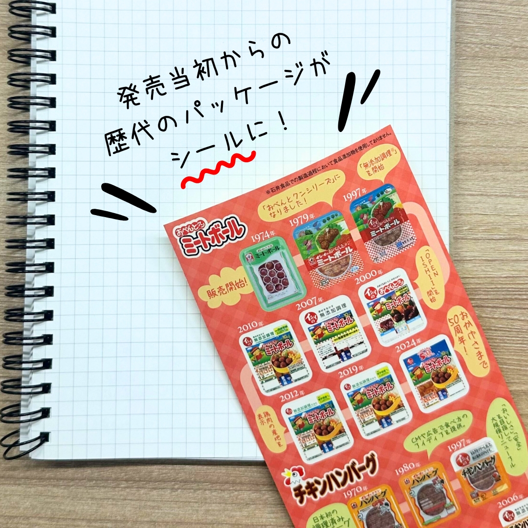 石井食品 歴代パッケージ シール ミートボール