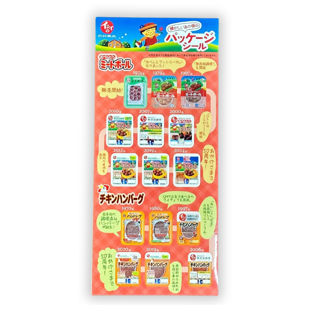 石井食品 歴代パッケージ シール ミートボール