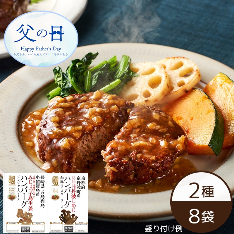 農家と作ったハンバーグセット（2種×4袋） 父の日包装・カードあり