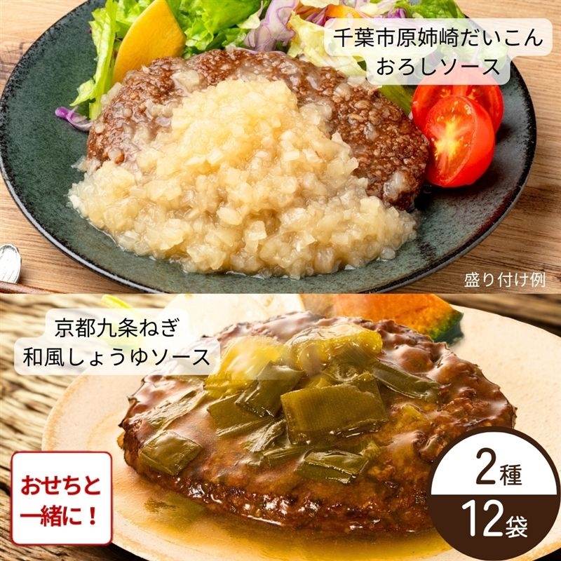 旬野菜を使ったハンバーグ 九条ねぎ 姉崎だいこん
