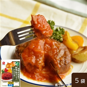 【7月16日からお届け】山梨県大月市産新玉ねぎを使ったハンバーグ オニオントマトソース 5袋