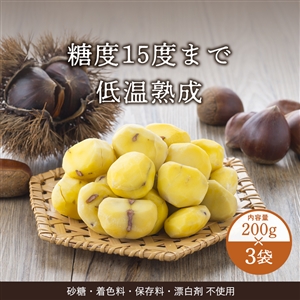 【11月中旬よりお届け/送料無料】茨城笠間市産 熟成むき栗200g 3袋（冷凍品）＿