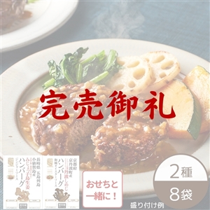 【完売御礼/おせち同時注文/送料無料】農家と作ったハンバーグセット（2種×4袋）（冷蔵品）