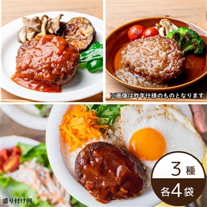【7月16日からお届け/送料無料】産地別玉ねぎハンバーグ食べ比べ 3種×4袋（京都・山梨・茨城）（冷蔵品）お中元｜夏ギフトに＿