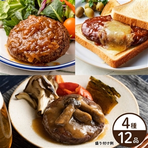 【送料無料】4種のハンバーグ食べ比べセット(定番3種+千葉白子町の新玉ねぎ)(冷蔵品)