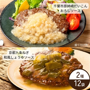 【送料無料】旬野菜のハンバーグ2種×6袋（千葉市原姉崎だいこん&京都九条ねぎ/冷蔵品）