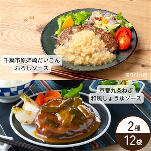 【送料無料】旬野菜のハンバーグ2種×6袋（千葉市原姉崎だいこん&京都九条ねぎ/冷蔵品）