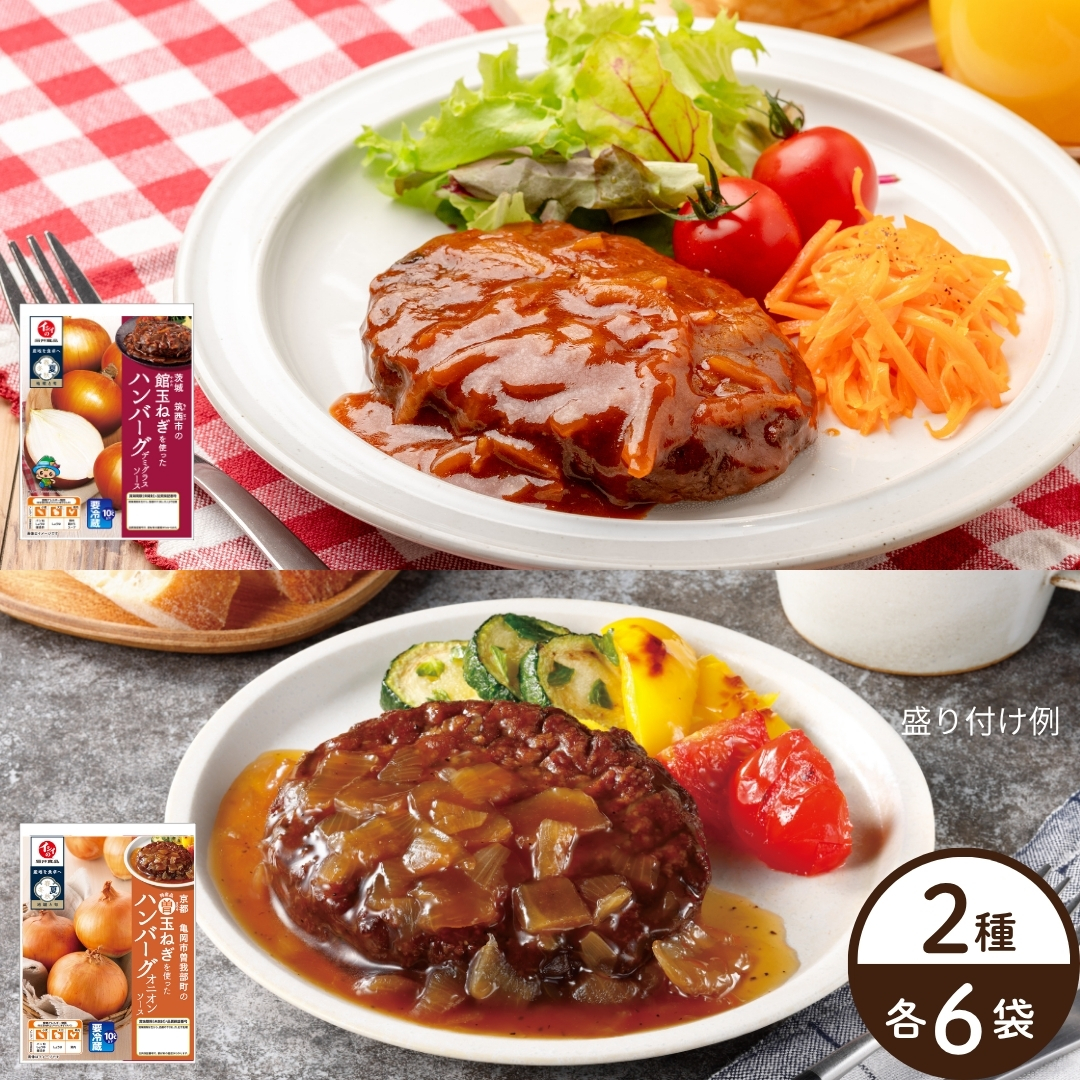 旬玉ねぎのハンバーグ2種×6袋（デミグラスソース&オニオンソース/冷蔵品） | 石井食品の無添加調理 夏のごちそうSALE 2026