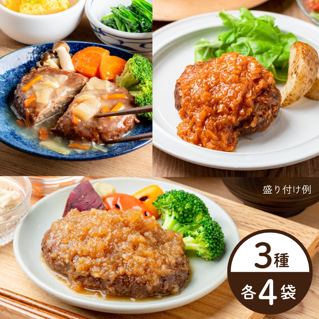 【2~4月限定/送料無料】旬野菜のハンバーグ 3種12袋セット（冷蔵品）