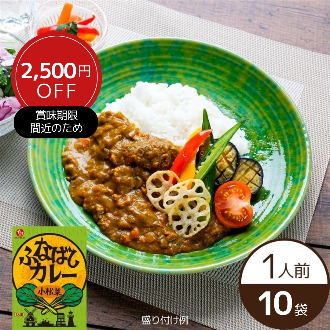 【送料無料/賞味期限2025年8月21日】ふなばしカレー（小松菜）10袋（常温品）