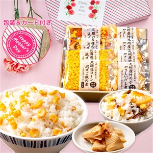 【母の日/送料無料】まぜご飯の素と煮物を味わうセット（まぜご飯2種×2袋＋竹の子だし煮4袋/常温品）＿