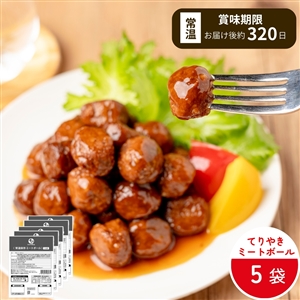 【4月1日よりお届け/非常食にも日常使いにも】常温保存てりやきミートボール 5袋（常温品）