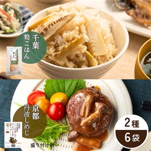 【4月下旬からお届け/送料無料】筍ごはんとしめじのハンバーグのセット（2種6袋/冷蔵品）＿