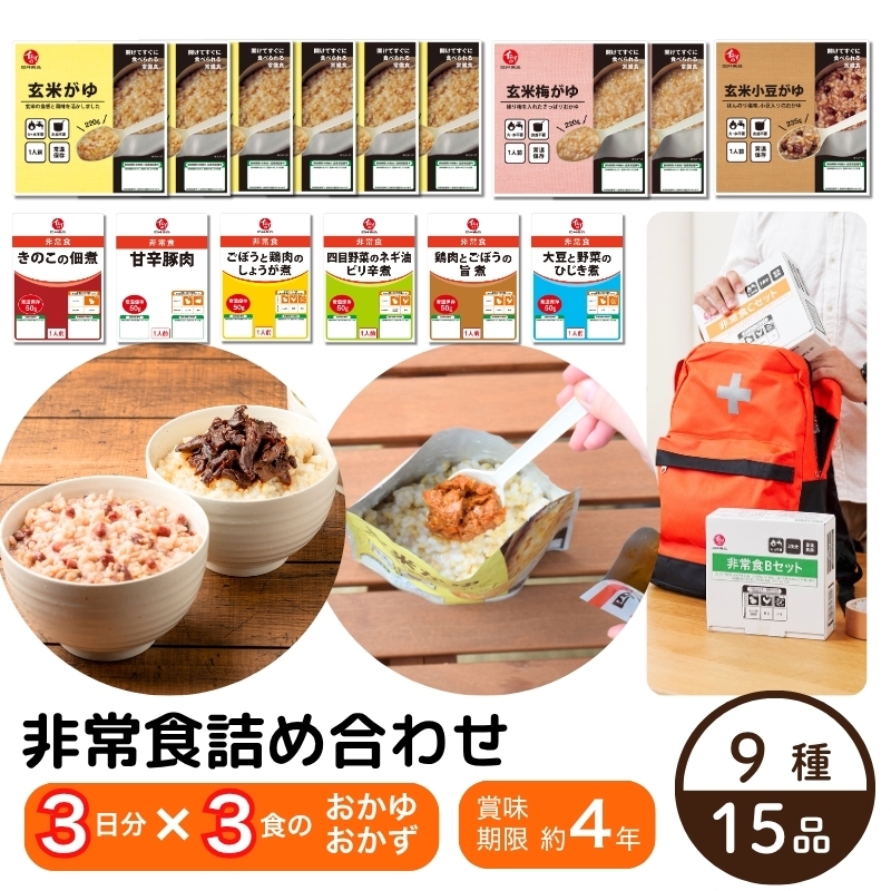 非常食3日分セット｜水なし、火を使わない｜無添加調理｜非常食・防災食・長期保存食｜約4年保存