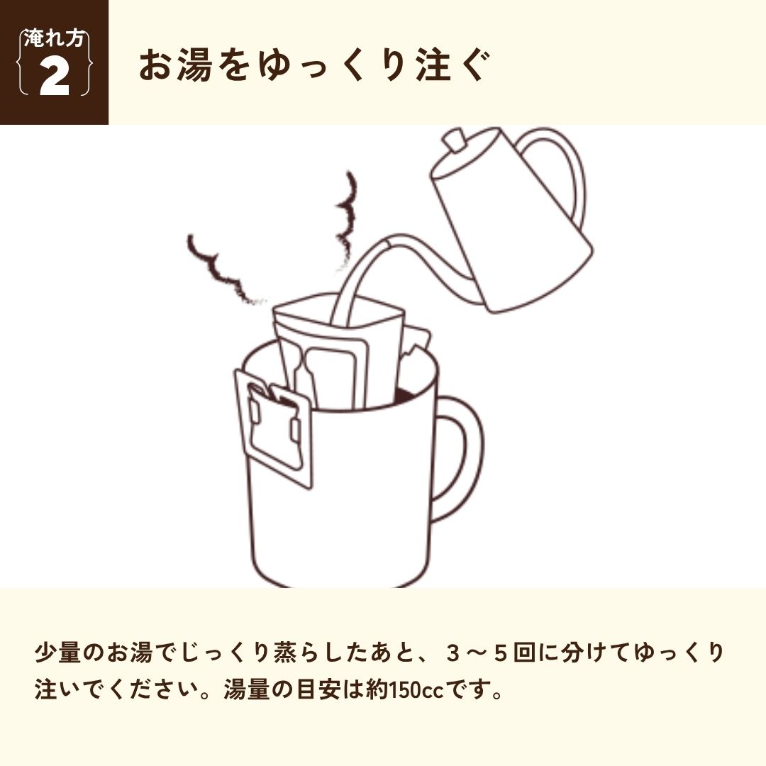 お湯を注ぐ様子