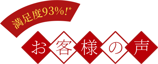 満足度94%! お客様の声