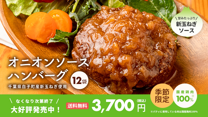 【早期割】千葉県白子町産の新玉ねぎを使ったハンバーグ｜無添加調理｜石井食品公式通販