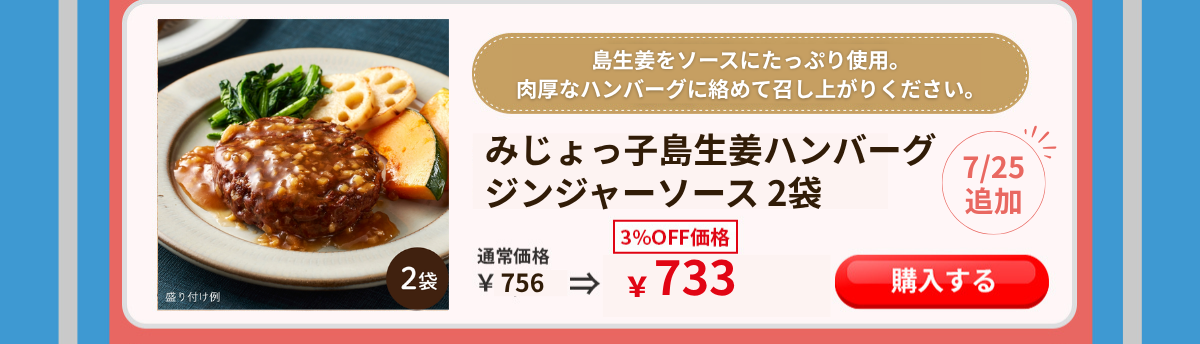島生姜ハンバーグ 石井食品 イシイ
